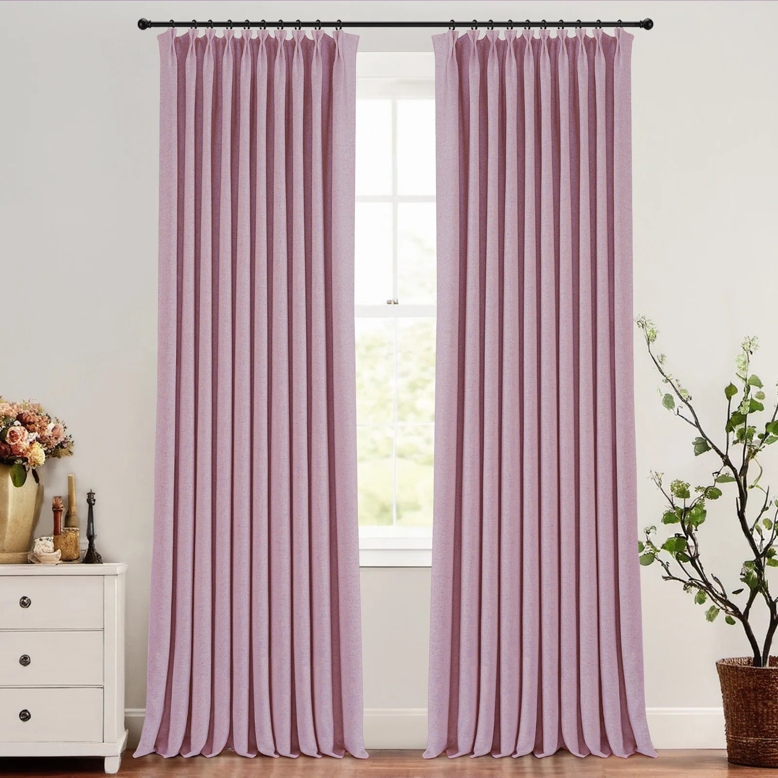 Skyler Linen Blackout Curtain Pleated