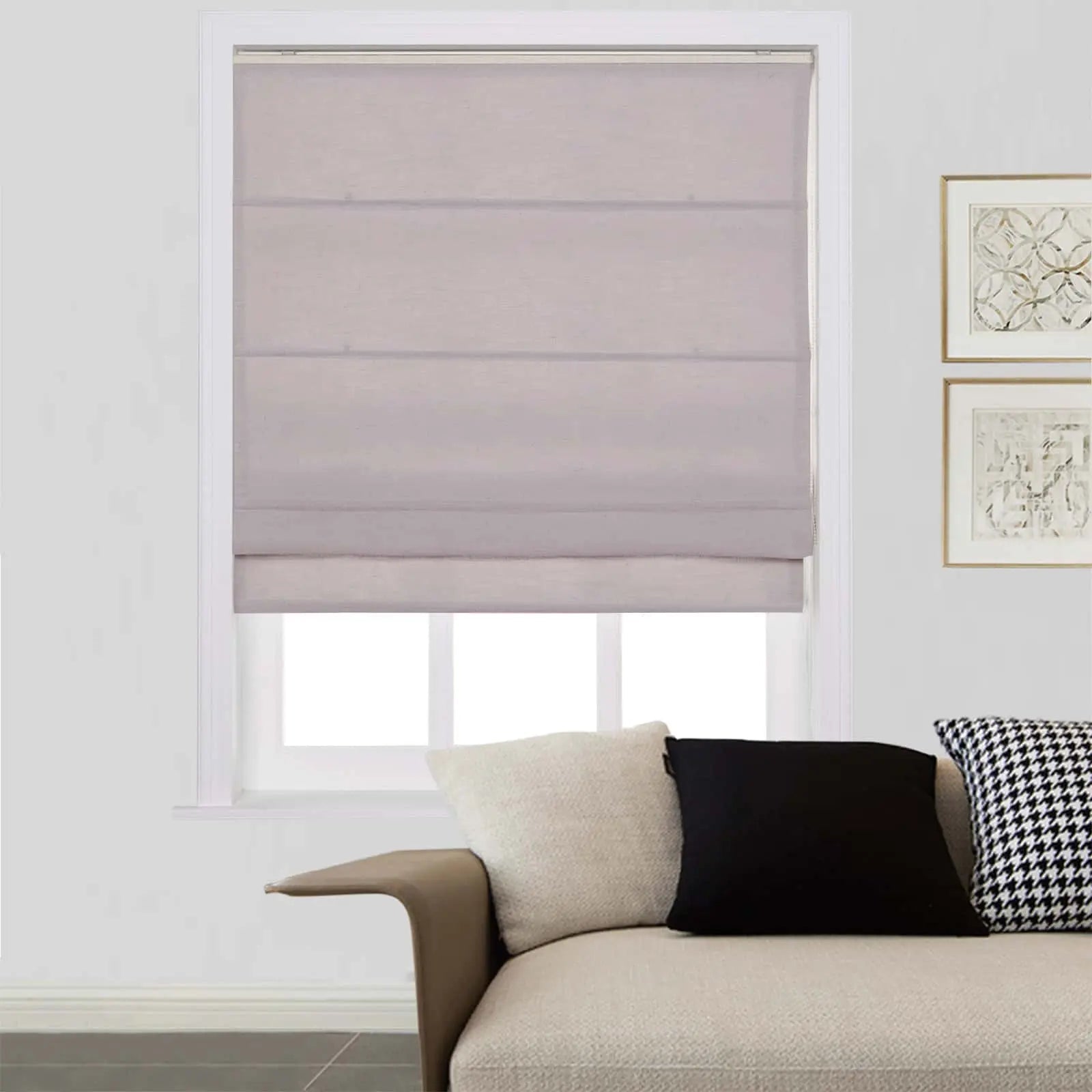 Zoe Linen Roman Shades for Windows Cord Lift