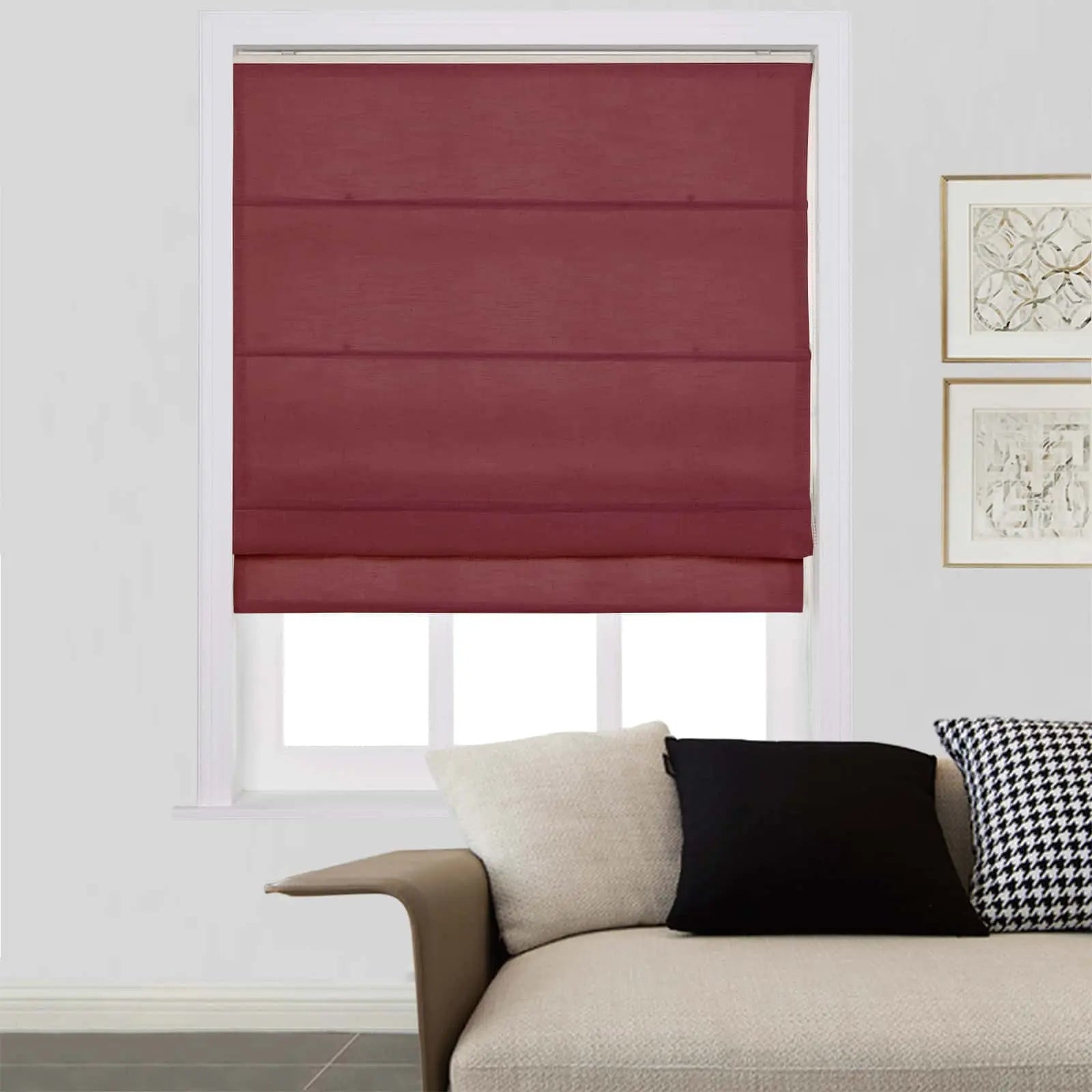 Zoe Linen Roman Shades for Windows Cord Lift
