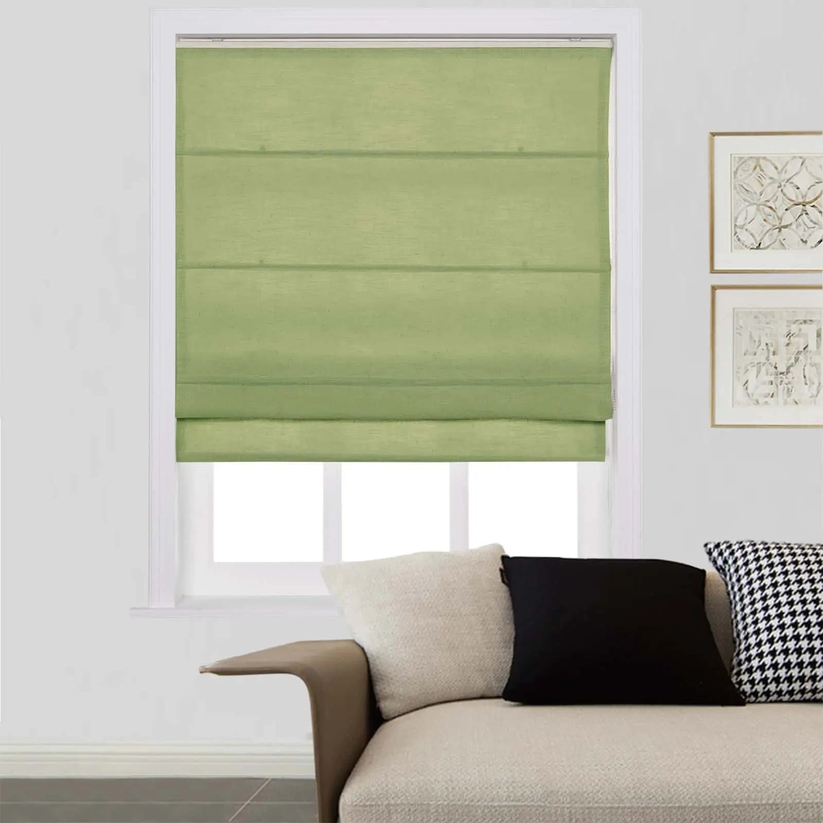 Zoe Linen Roman Shades for Windows Cord Lift