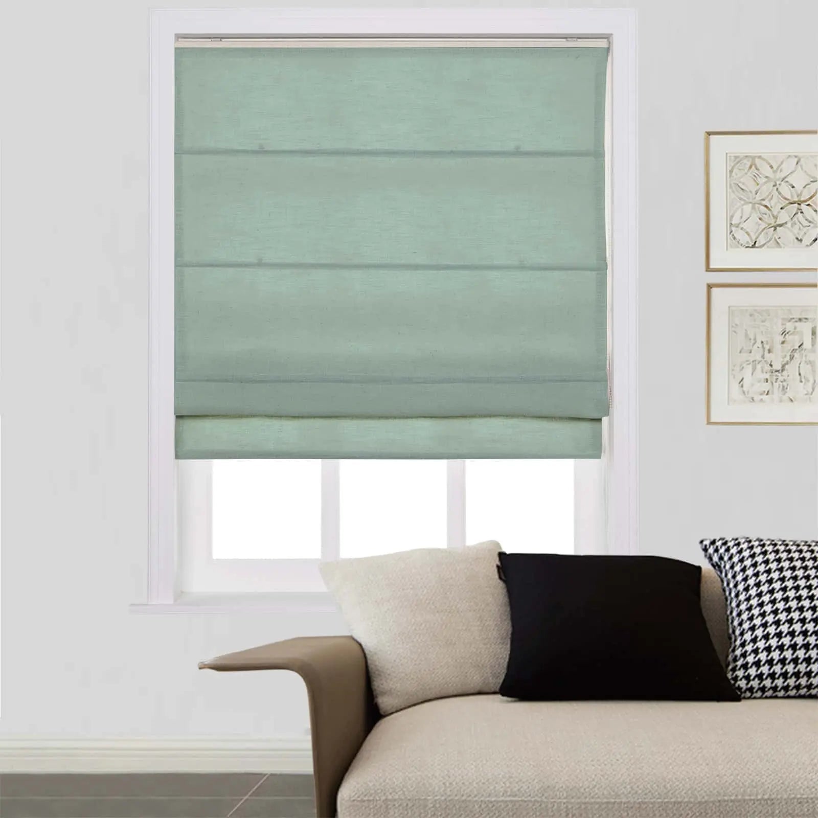 Zoe Linen Roman Shades for Windows Cord Lift