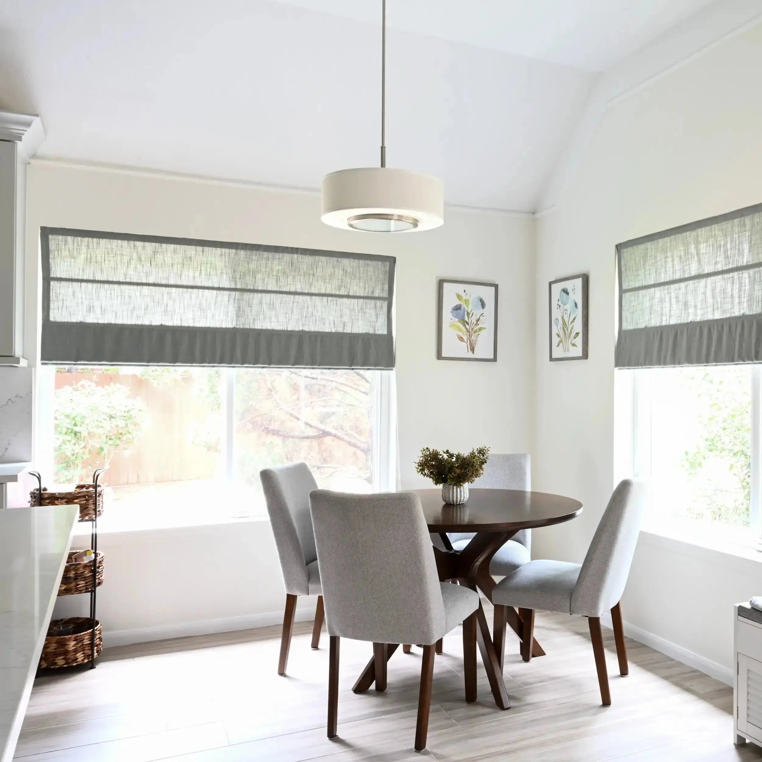 Zoe Linen Roman Shades for Windows Cord Lift