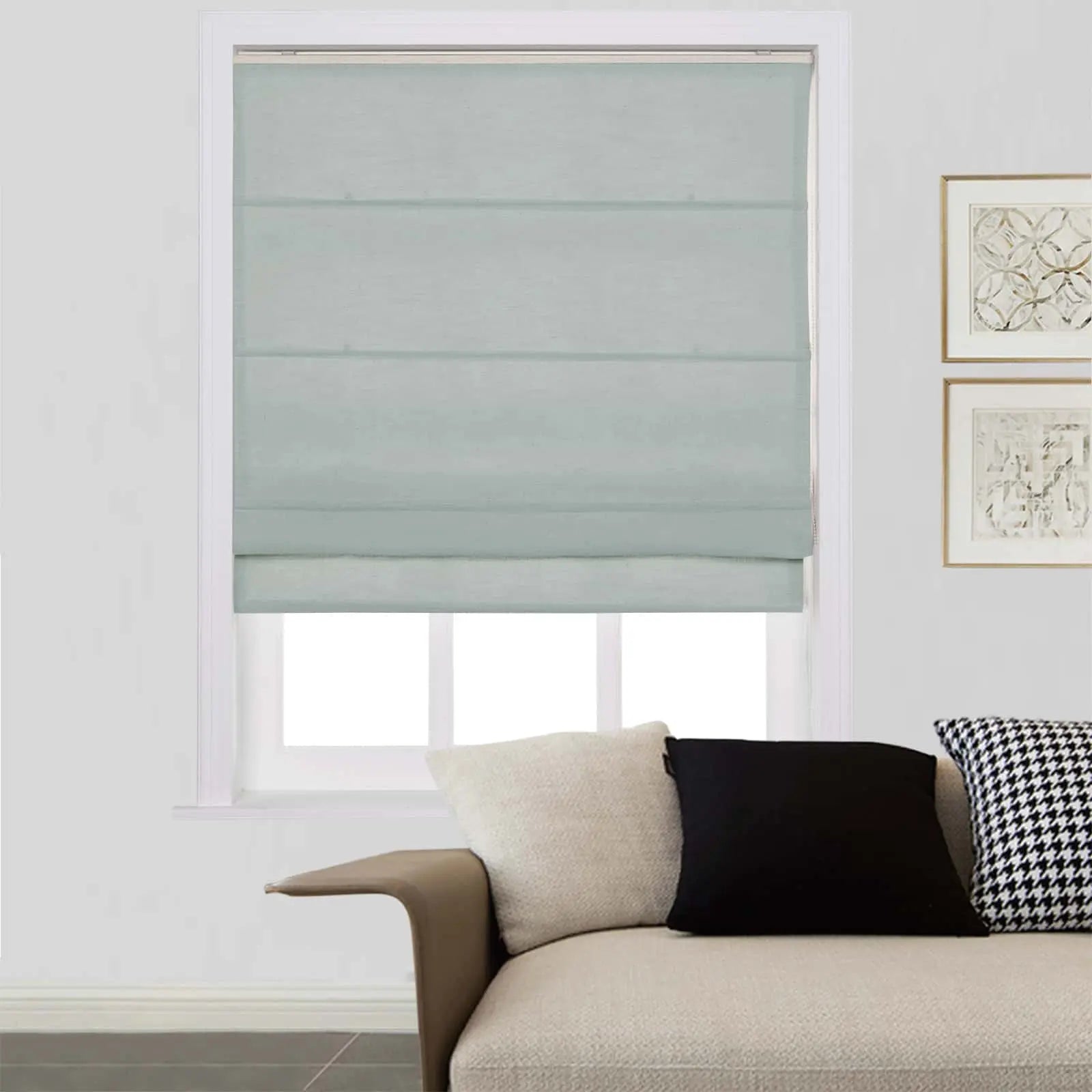 Zoe Linen Roman Shades for Windows Cord Lift