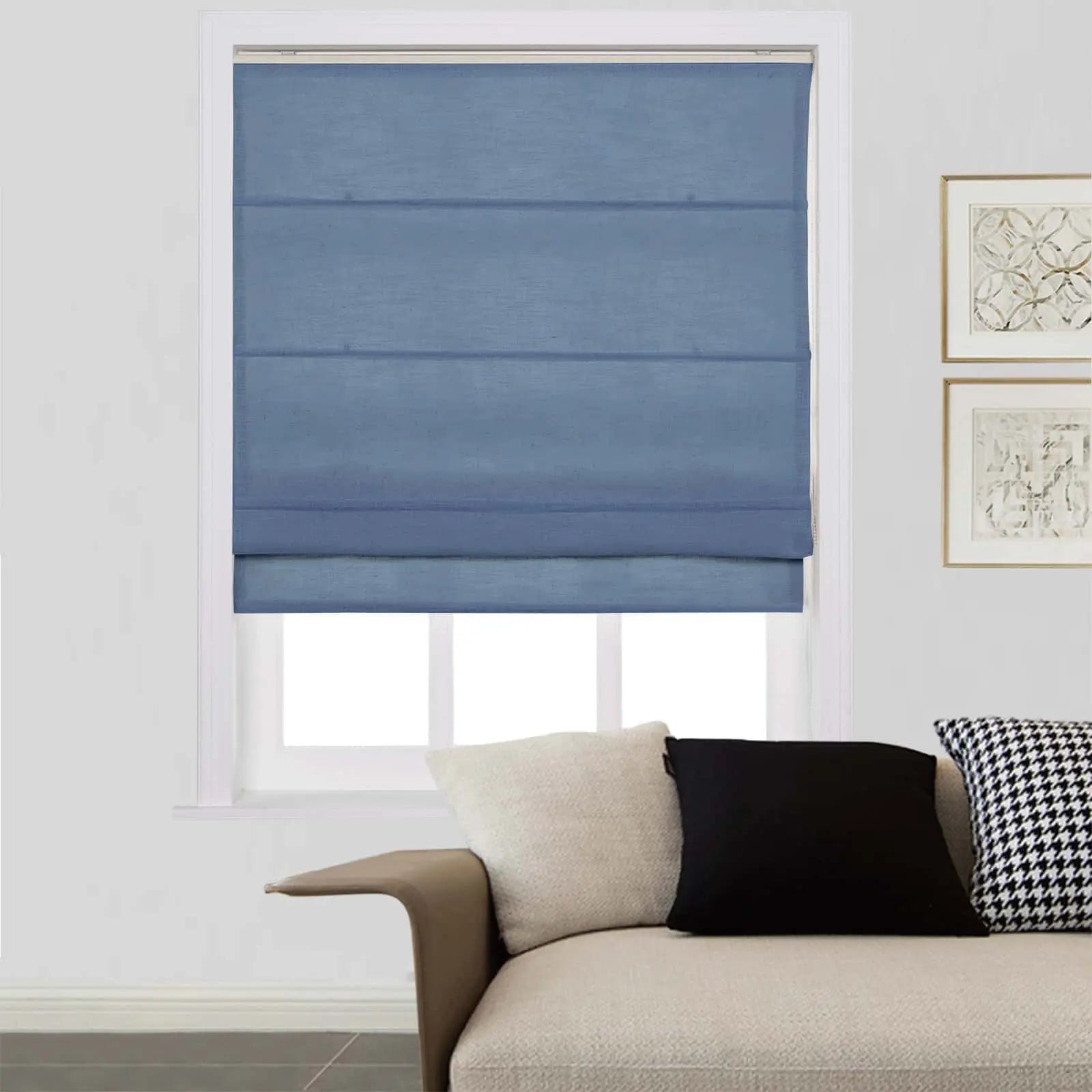 Zoe Linen Roman Shades for Windows Cord Lift