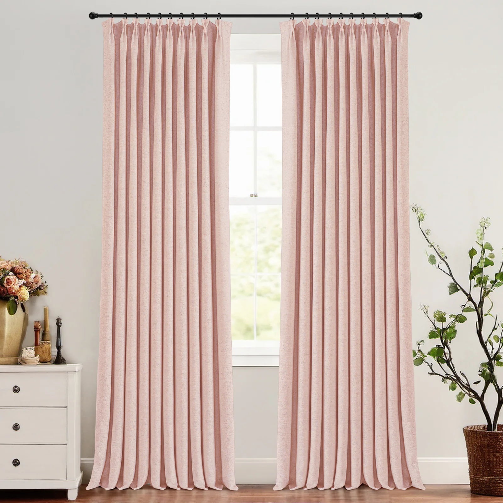 Skyler Linen Blackout Curtain Pleated