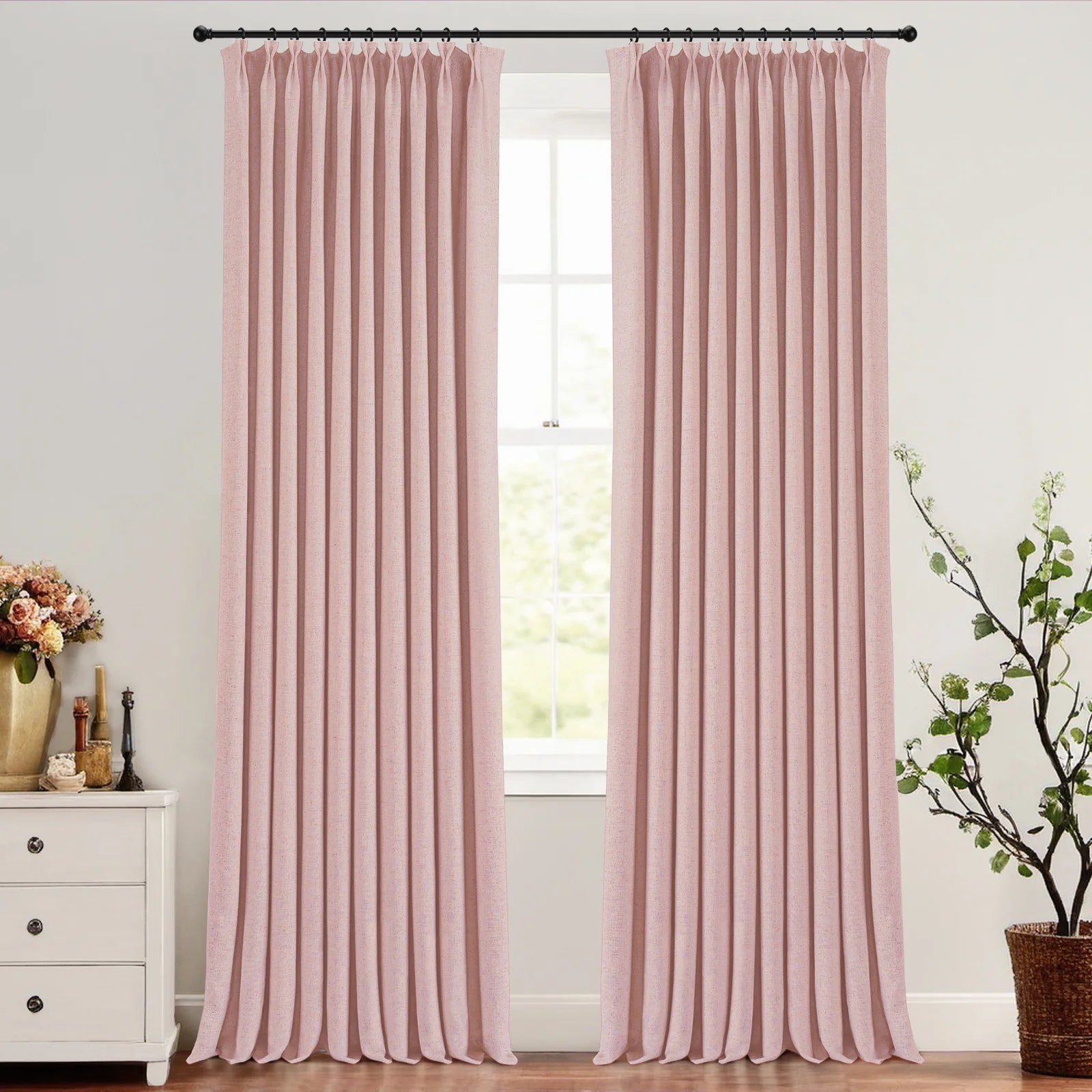 Skyler Linen Blackout Curtain Pleated