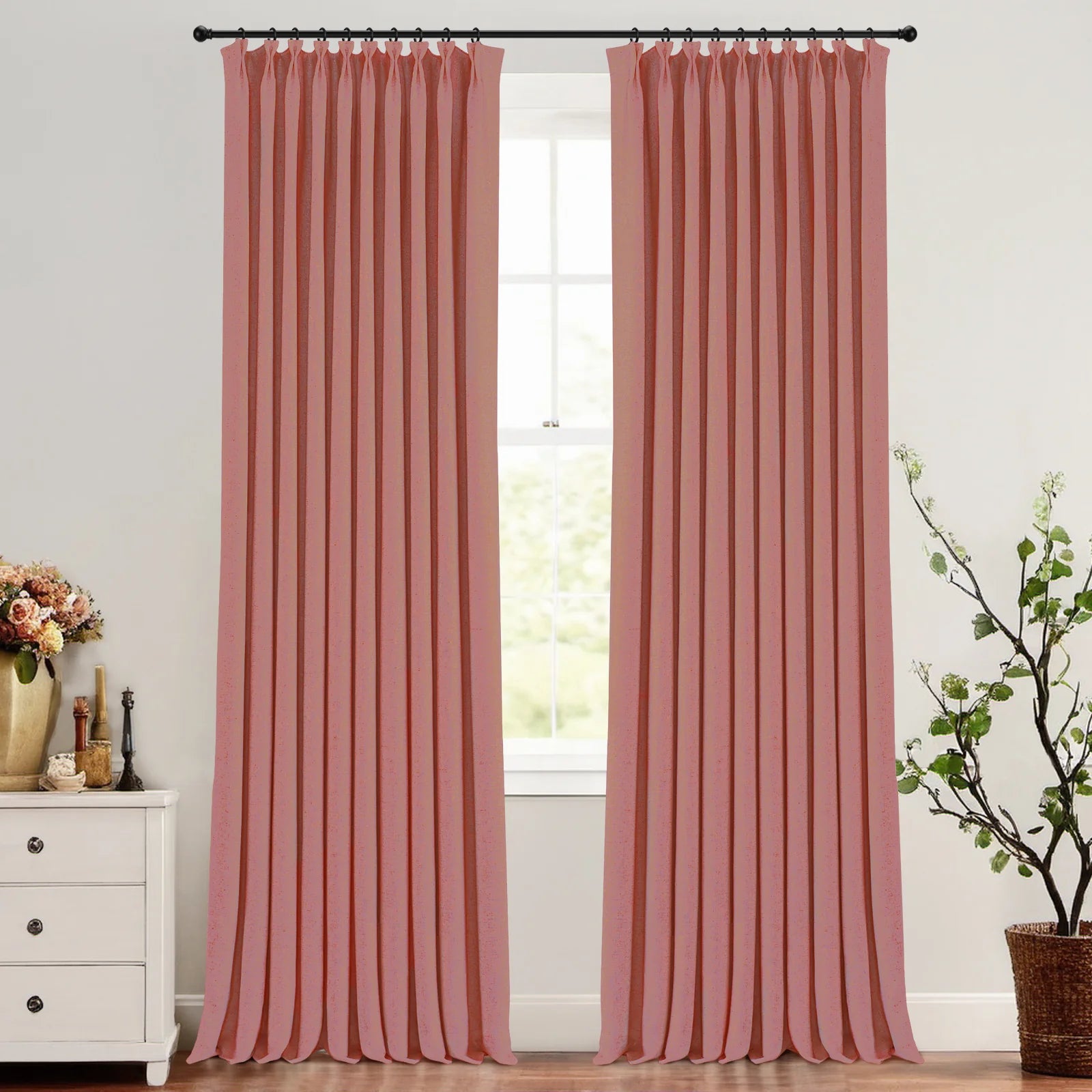 Skyler Linen Blackout Curtain Pleated