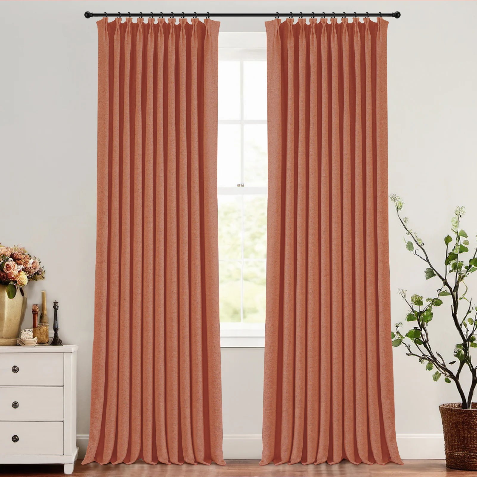 Skyler Linen Blackout Curtain Pleated