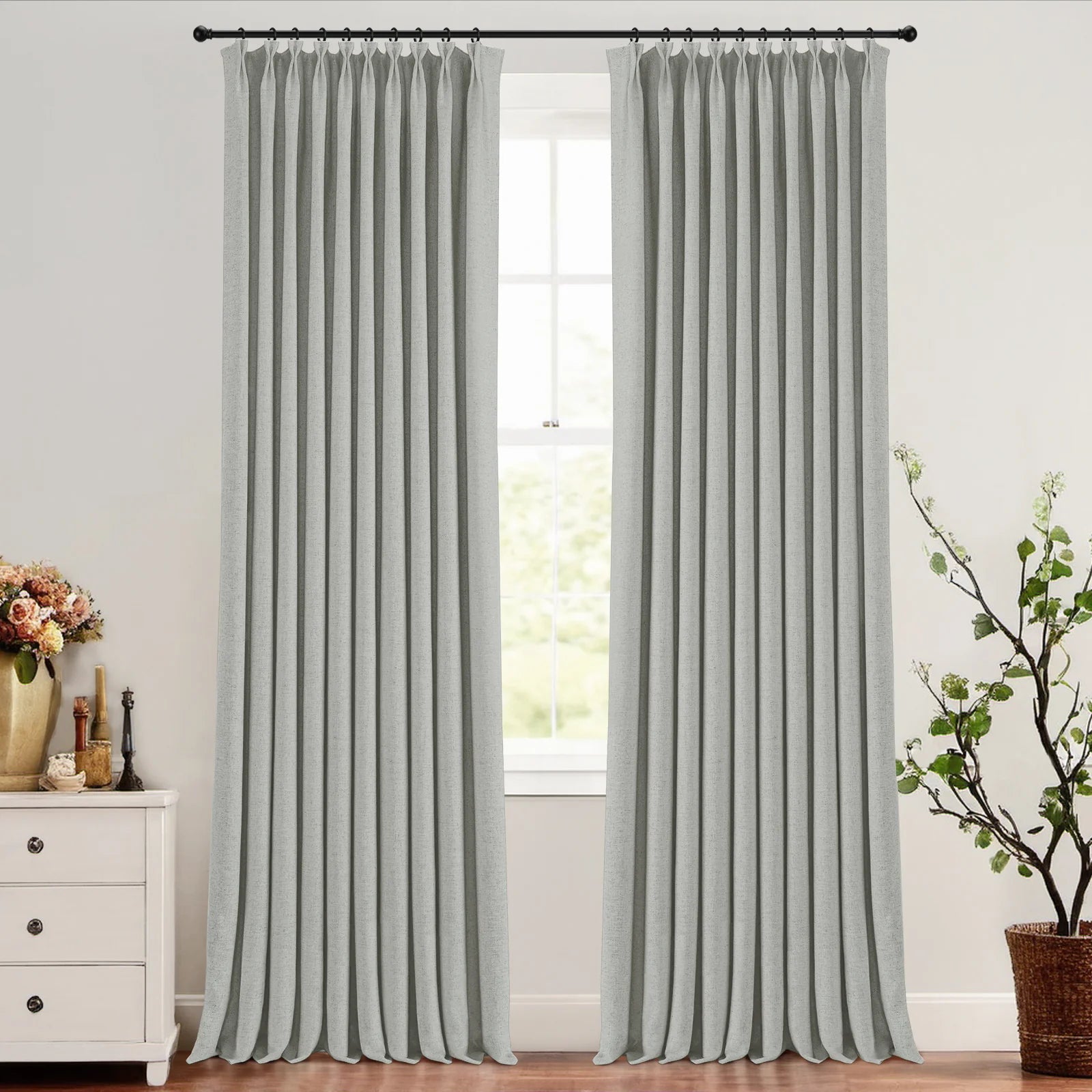 Skyler Linen Blackout Curtain Pleated