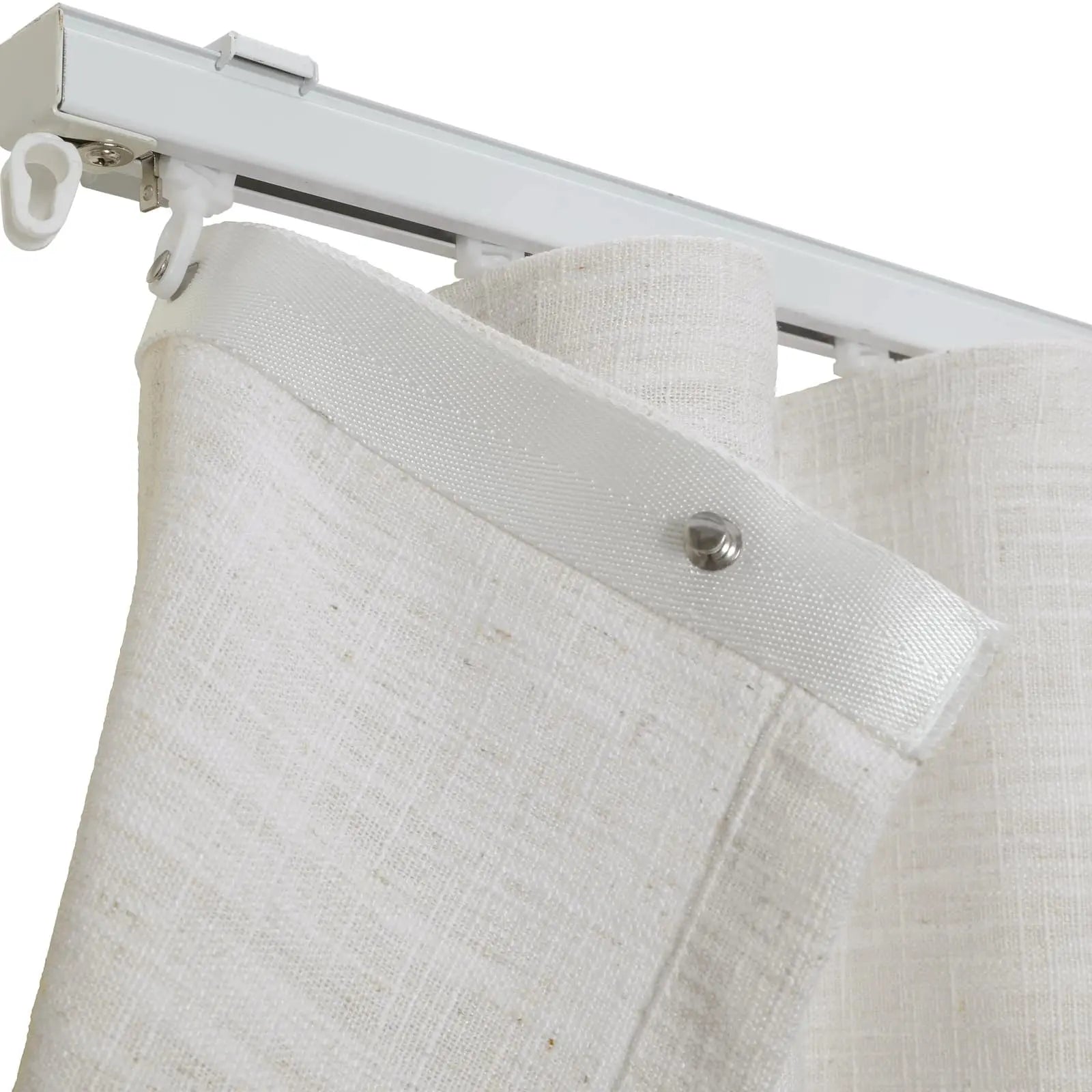 Zoe Linen Ripple Fold Drapery with Track Kit