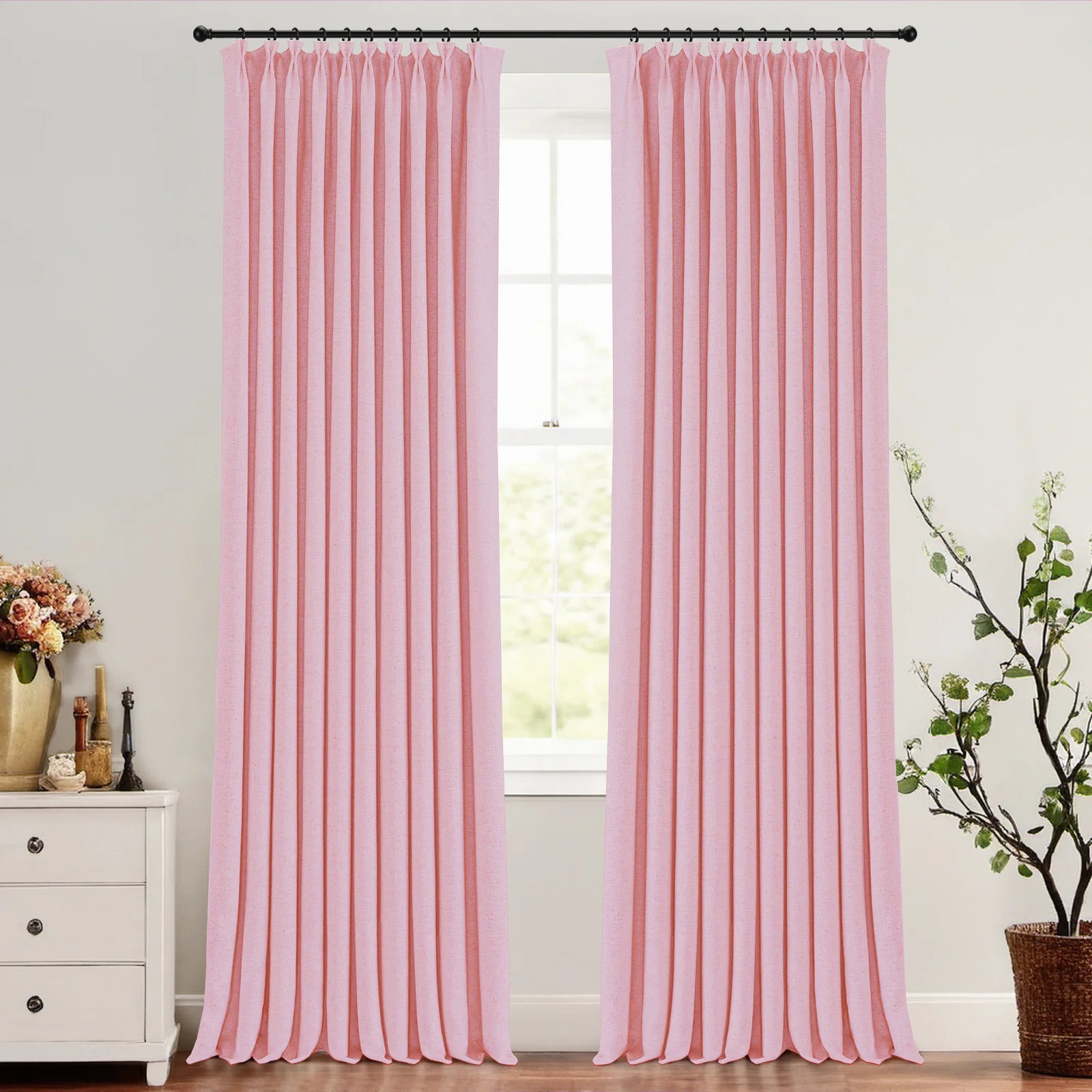 Skyler Linen Blackout Curtain Pleated