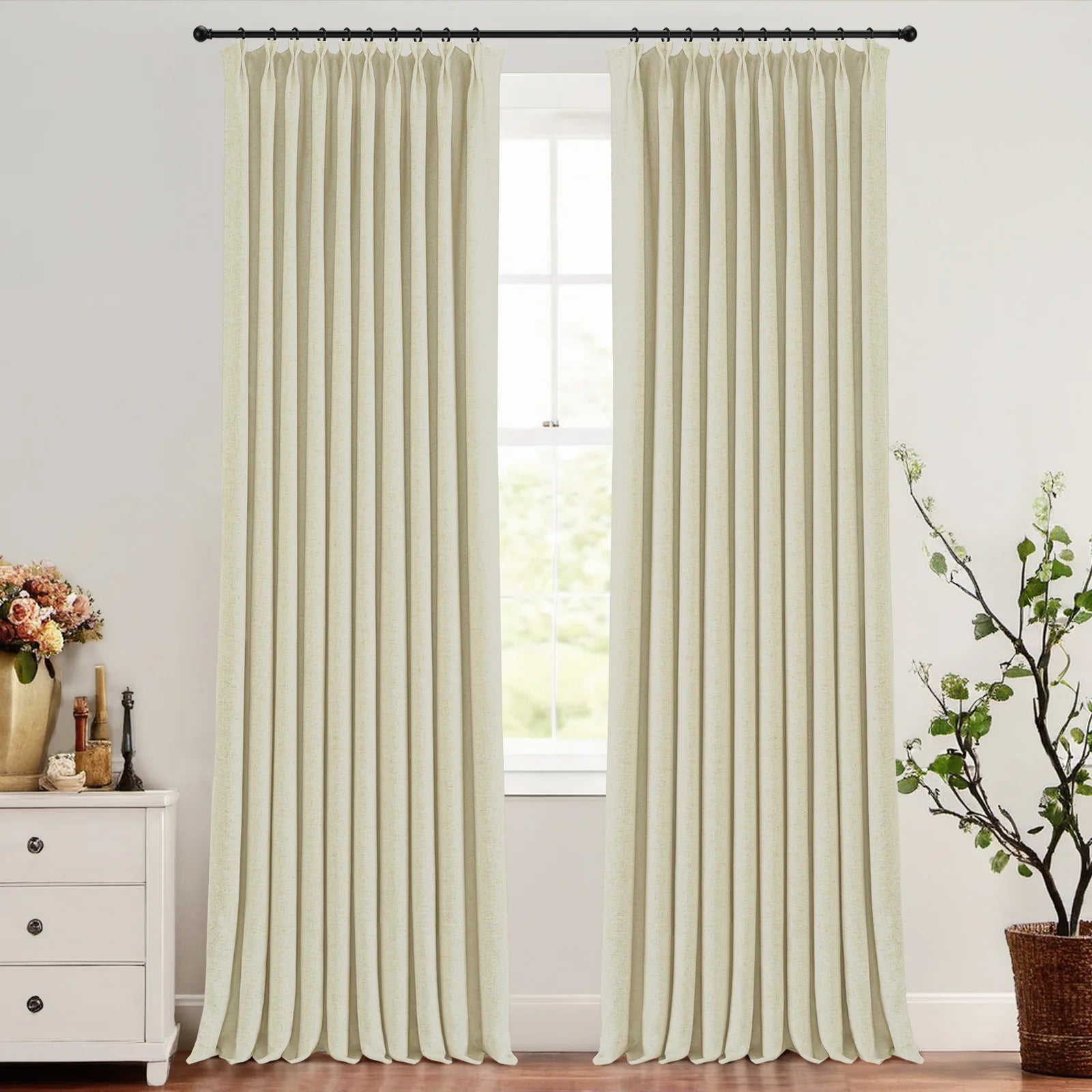 Skyler Linen Blackout Curtain Pleated