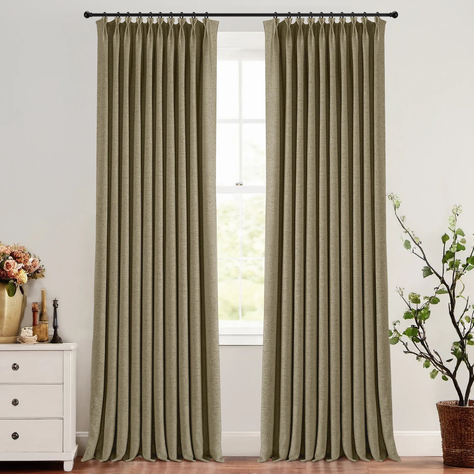 Skyler Linen Blackout Curtain Pleated