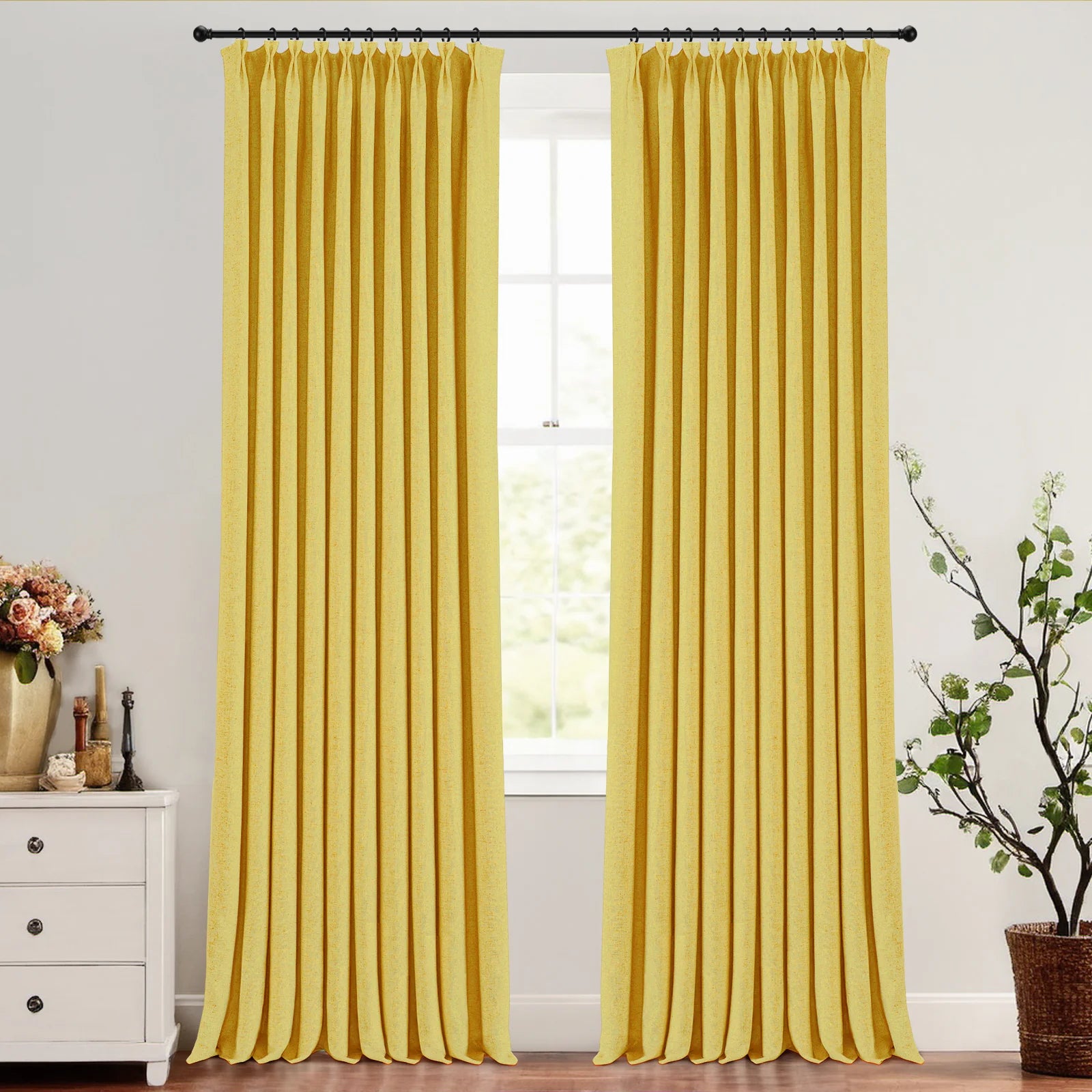 Skyler Linen Blackout Curtain Pleated