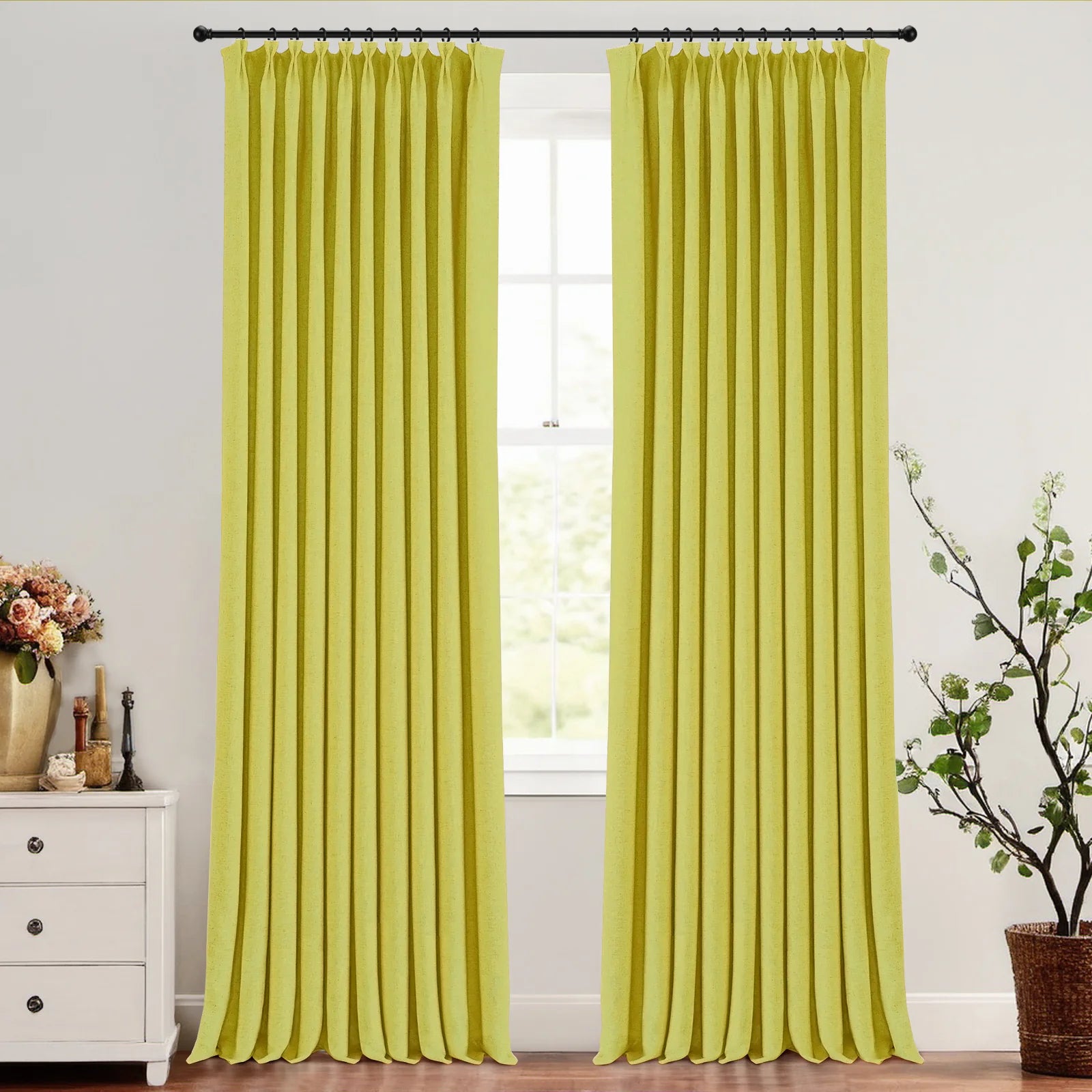 Skyler Linen Blackout Curtain Pleated