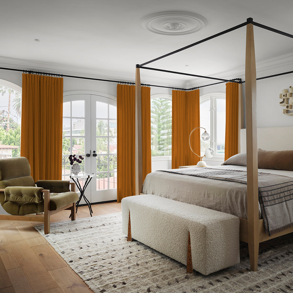 Luna Velvet Minimalist Curtain Pleated