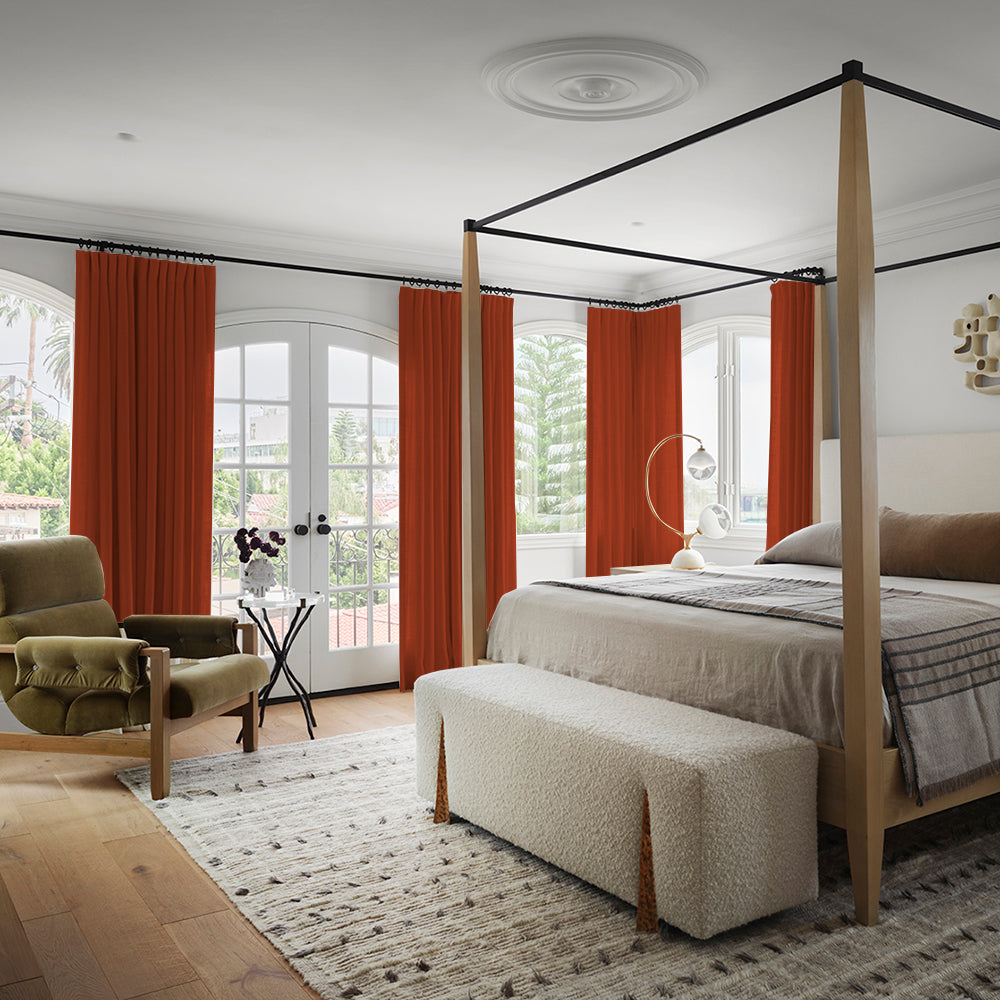 Luna Velvet Minimalist Curtain Pleated