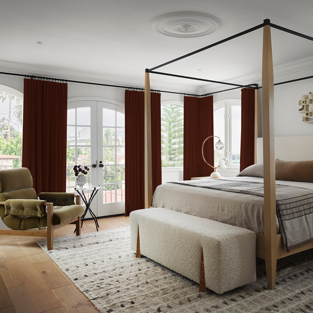 Luna Velvet Minimalist Curtain Pleated