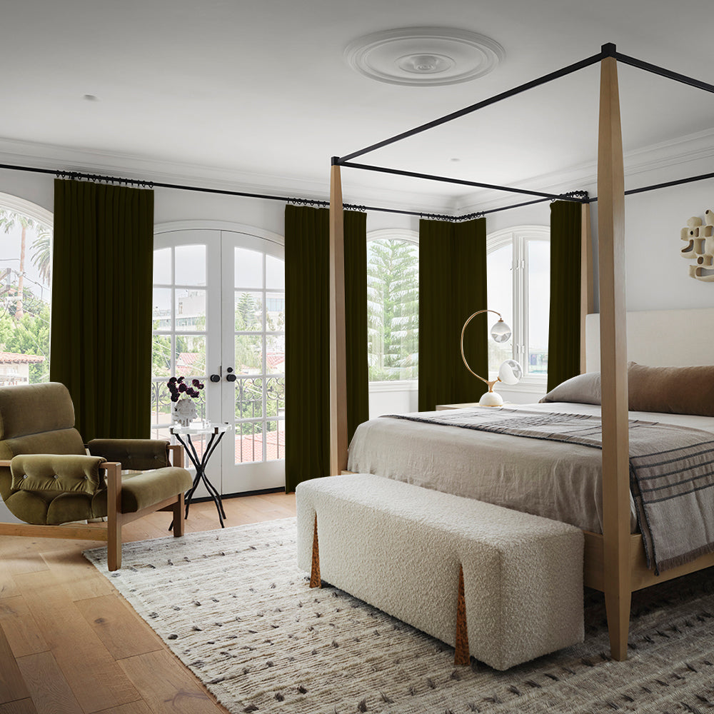 Luna Velvet Minimalist Curtain Pleated