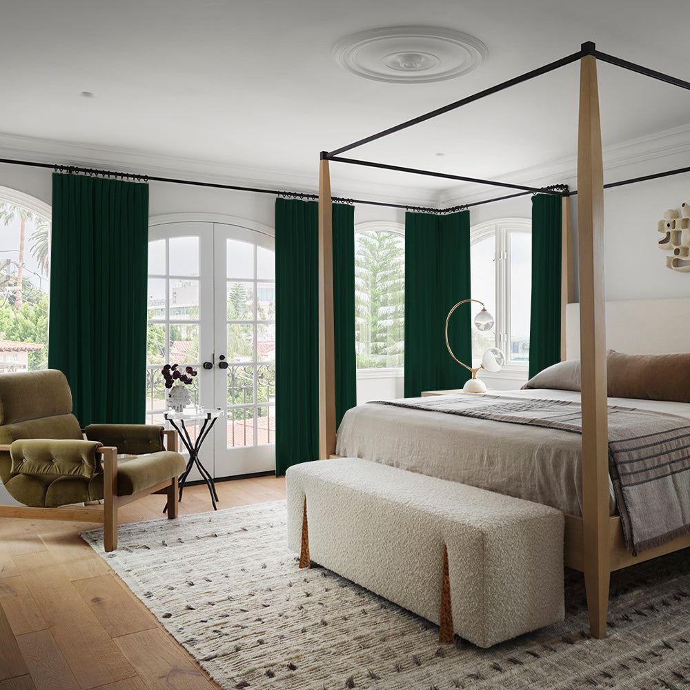 Luna Velvet Minimalist Curtain Pleated