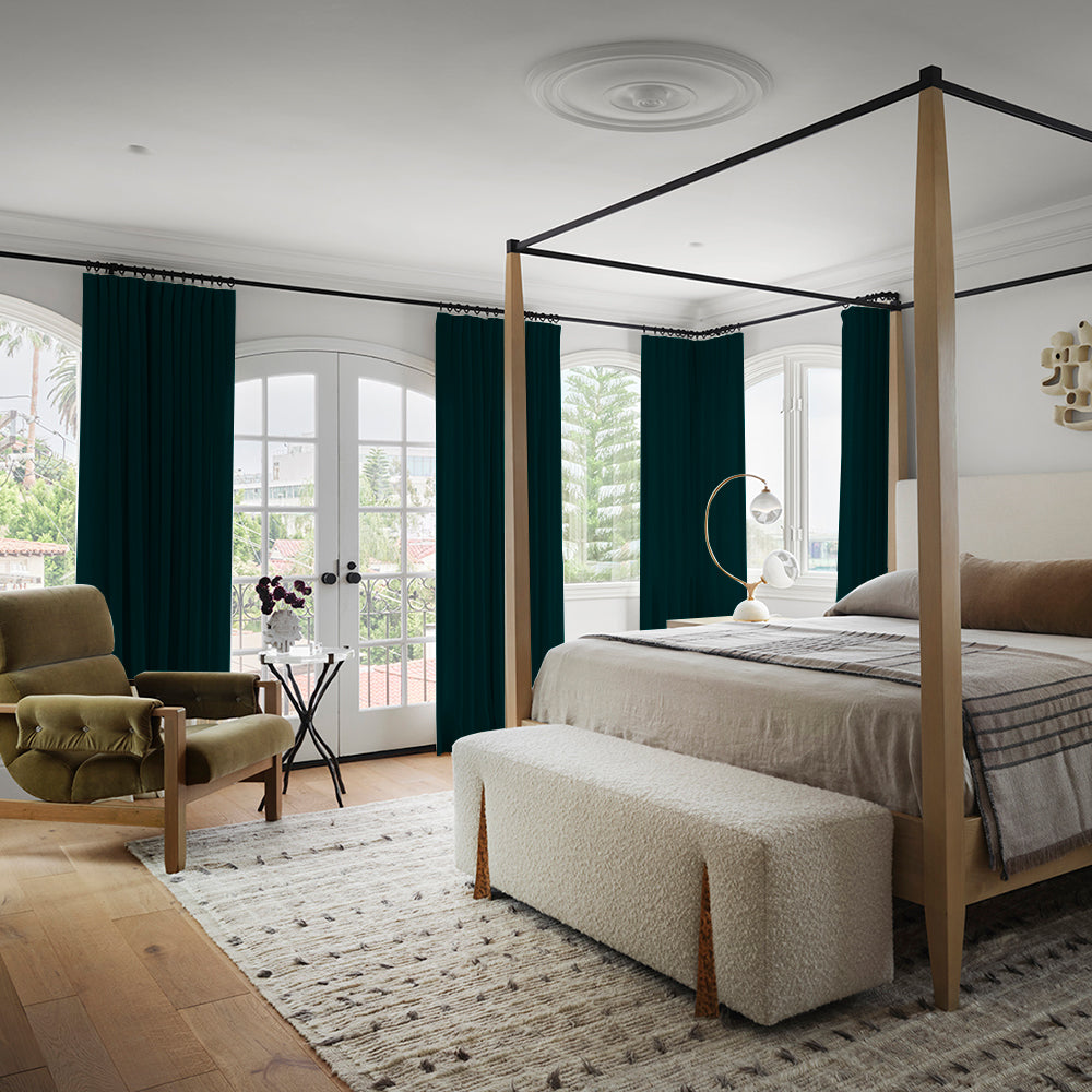 Luna Velvet Minimalist Curtain Pleated