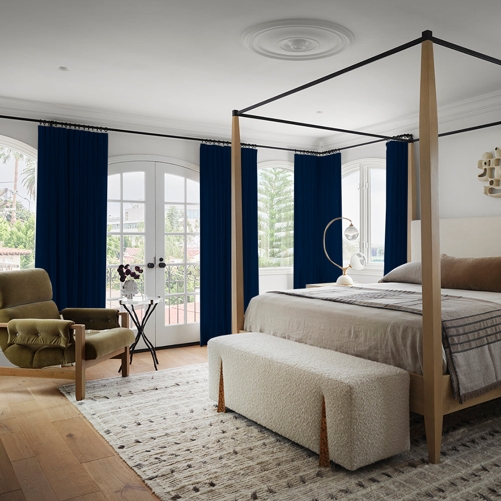 Luna Velvet Minimalist Curtain Pleated