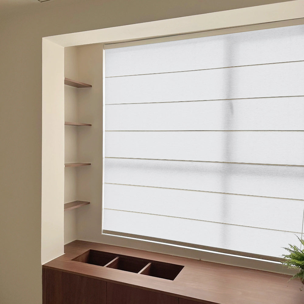 Veil White Sheer Roman Shades Cordless/Corded