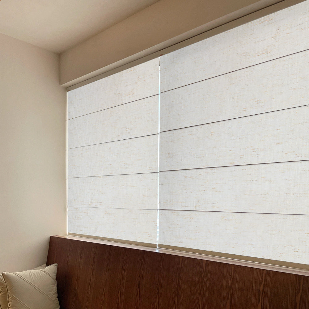 Mist White Sheer Roman Shades Cordless/Corded