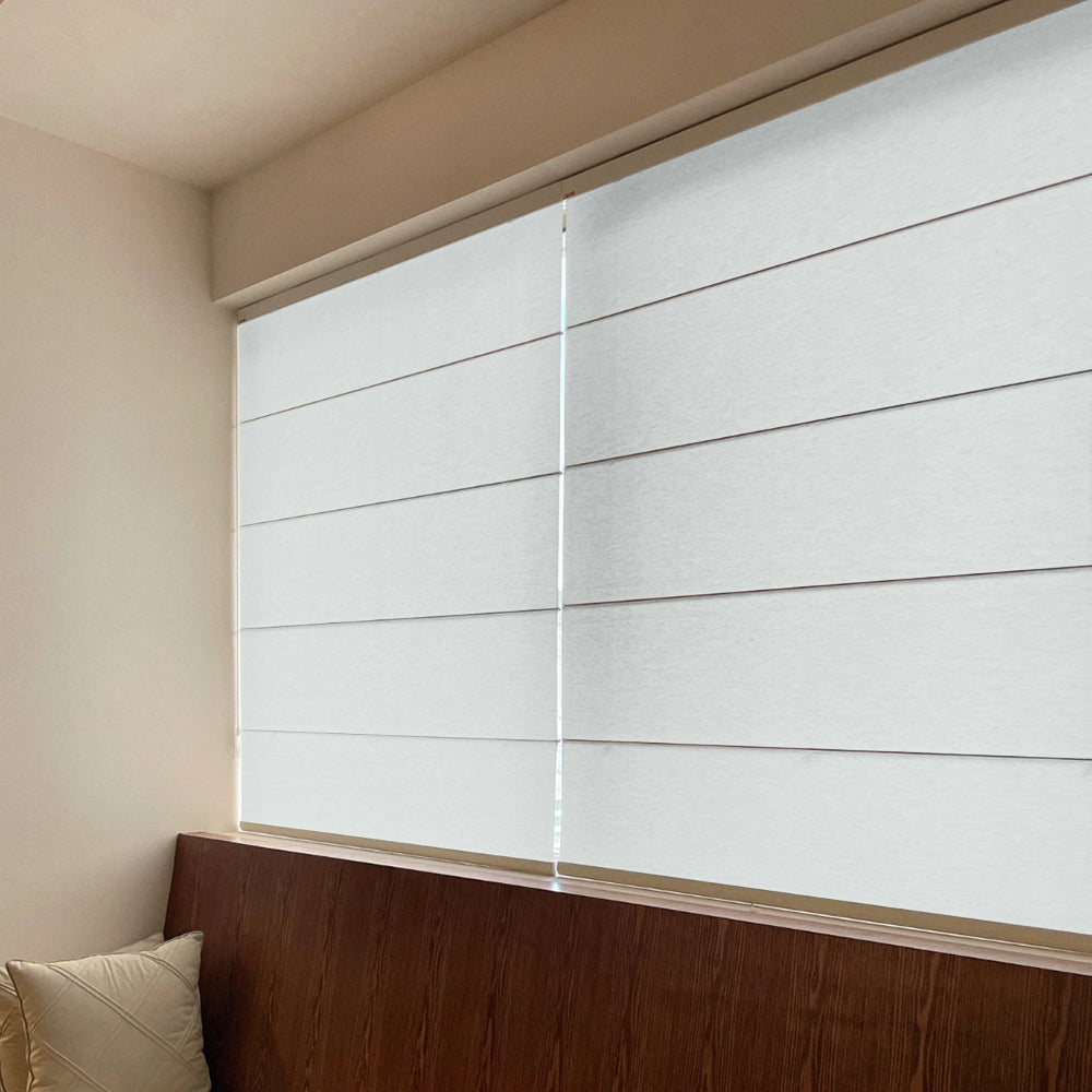 Drift White Sheer Roman Shades Cordless/Corded