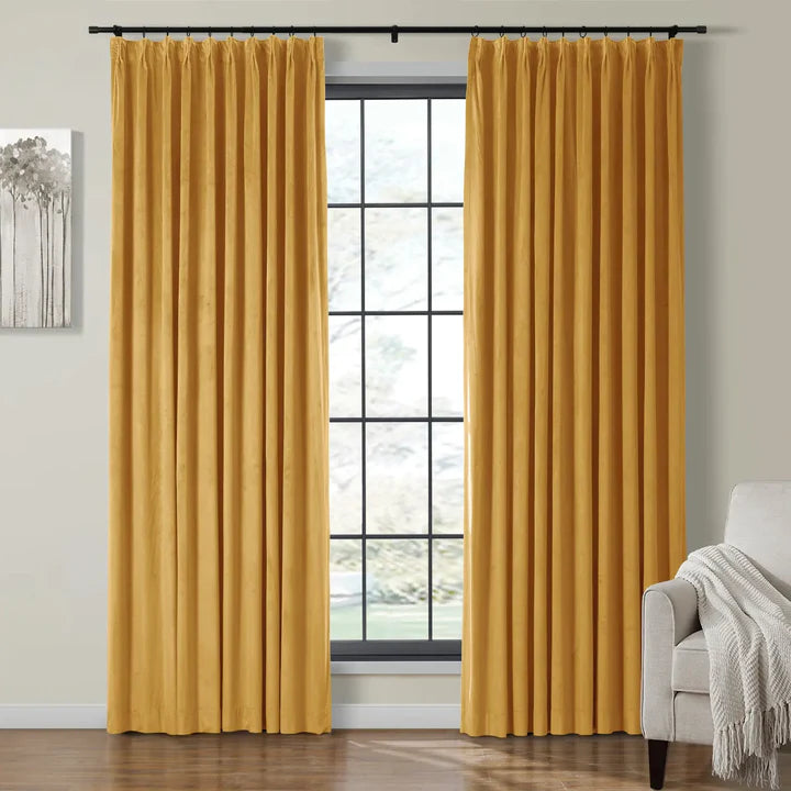 Velvet Curtain Pinch Pleated Plushy