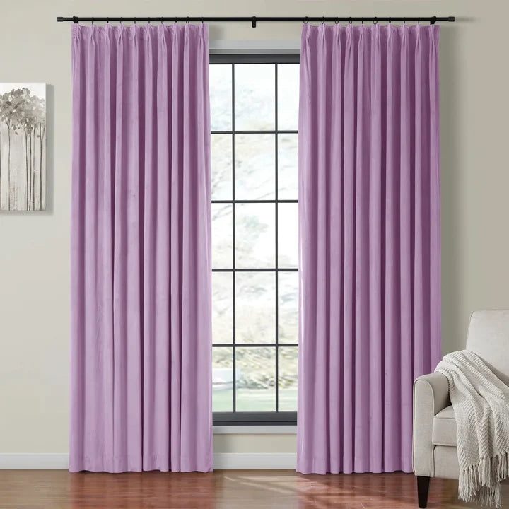 Velvet Curtain Pinch Pleated Plushy
