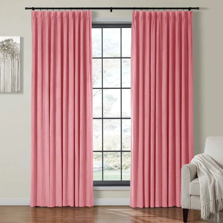 Velvet Curtain Pinch Pleated Plushy
