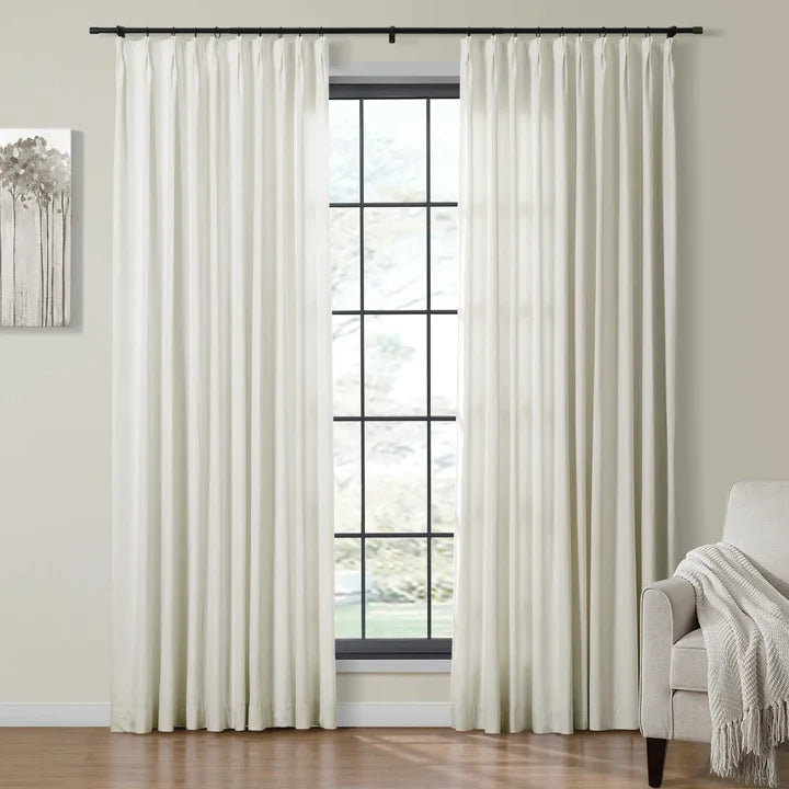 Velvet Curtain Pinch Pleated Plushy