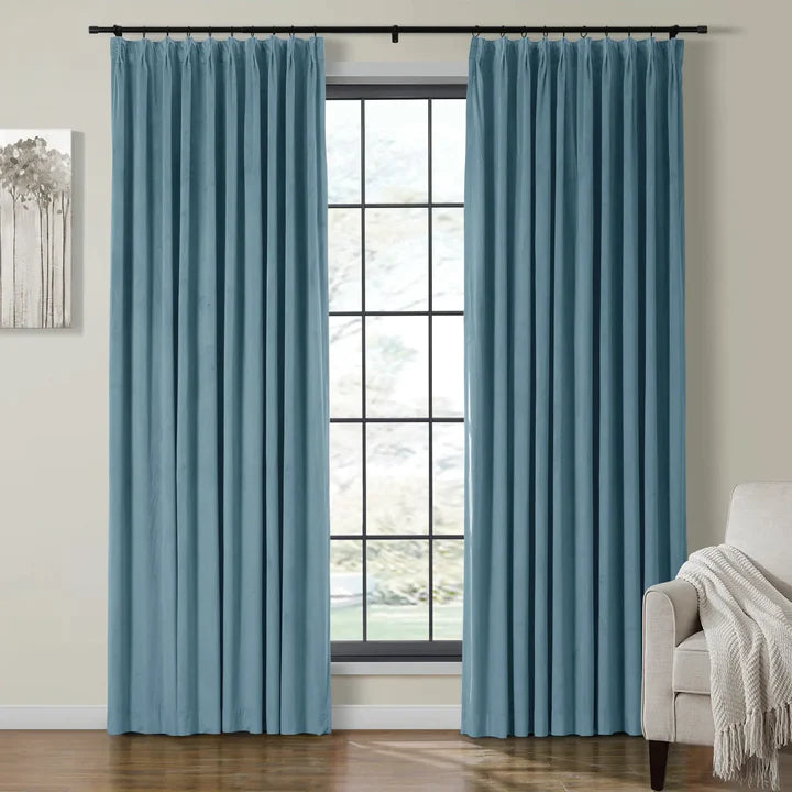 Velvet Curtain Pinch Pleated Plushy