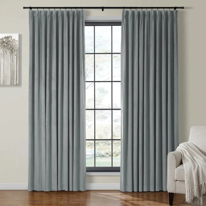 Velvet Curtain Pinch Pleated Plushy