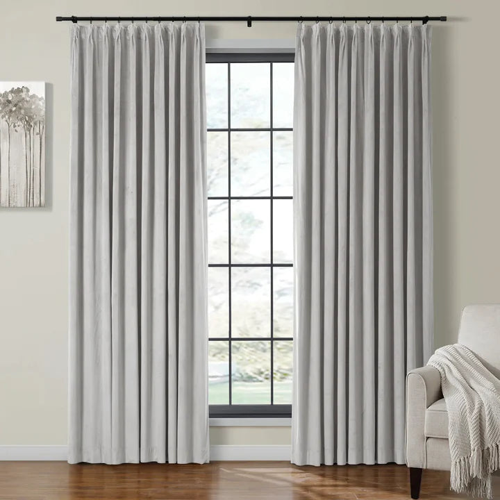 Velvet Curtain Pinch Pleated Plushy
