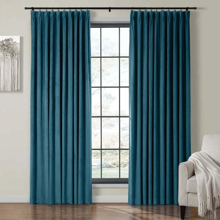 Velvet Curtain Pinch Pleated Plushy