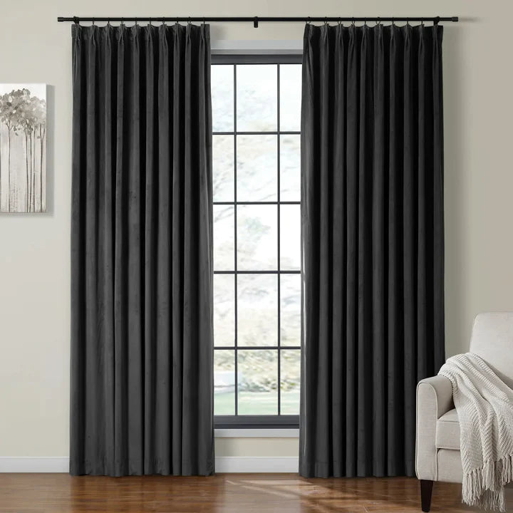 Velvet Curtain Pinch Pleated Plushy