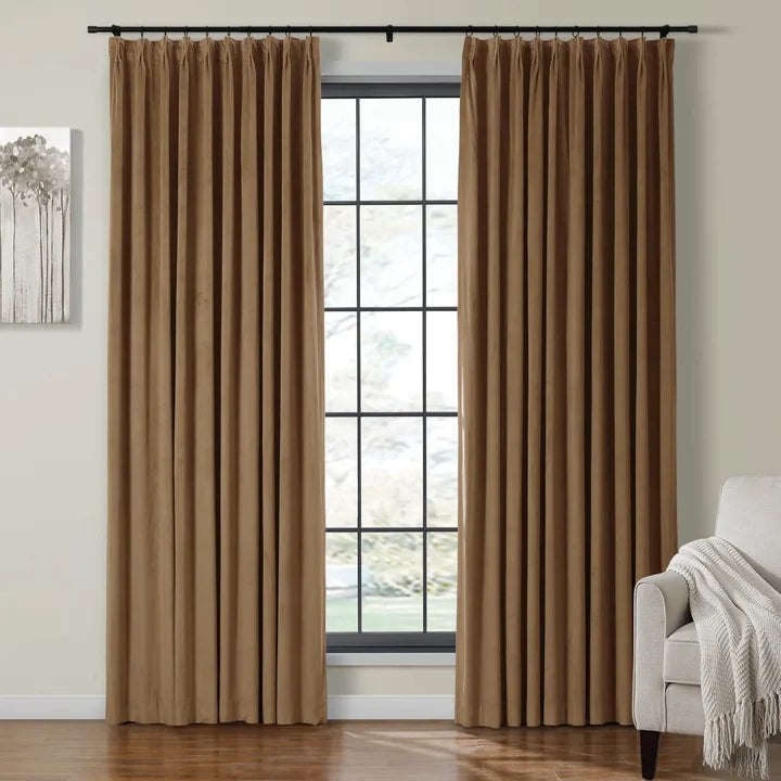 Velvet Curtain Pinch Pleated Plushy