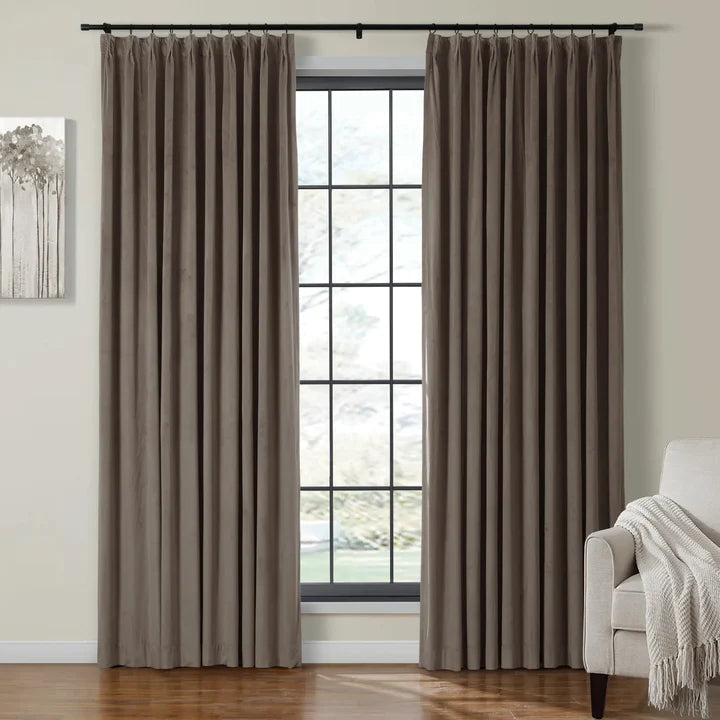 Velvet Curtain Pinch Pleated Plushy