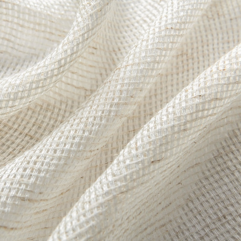 Checkered Weave Texture Sheer Curtains Grommet Bella