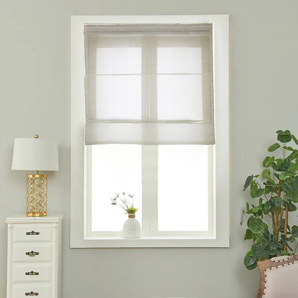 Ivy White Sheer Roman Shades Cordless/Corded