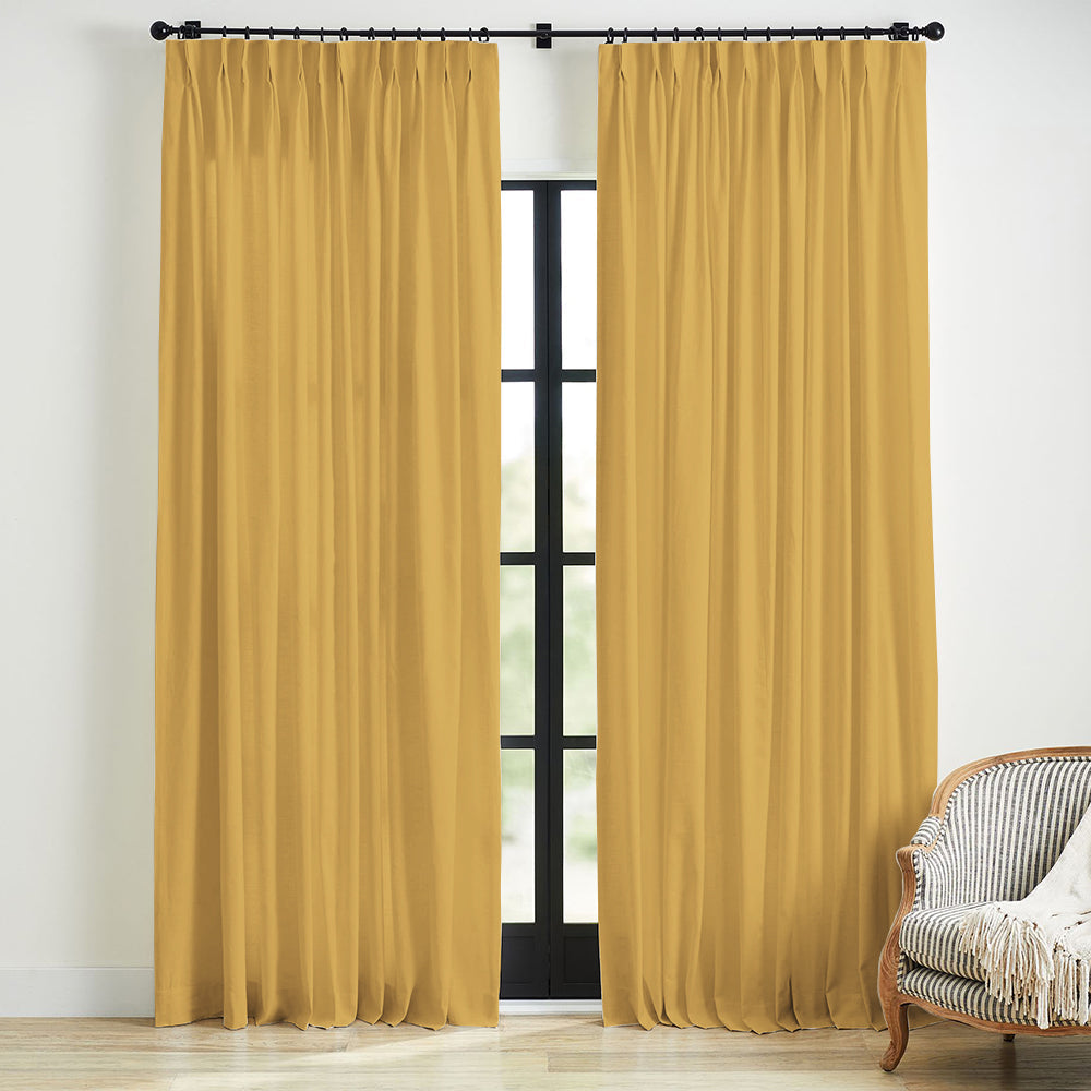Skyler Linen Blackout Curtain Pleated