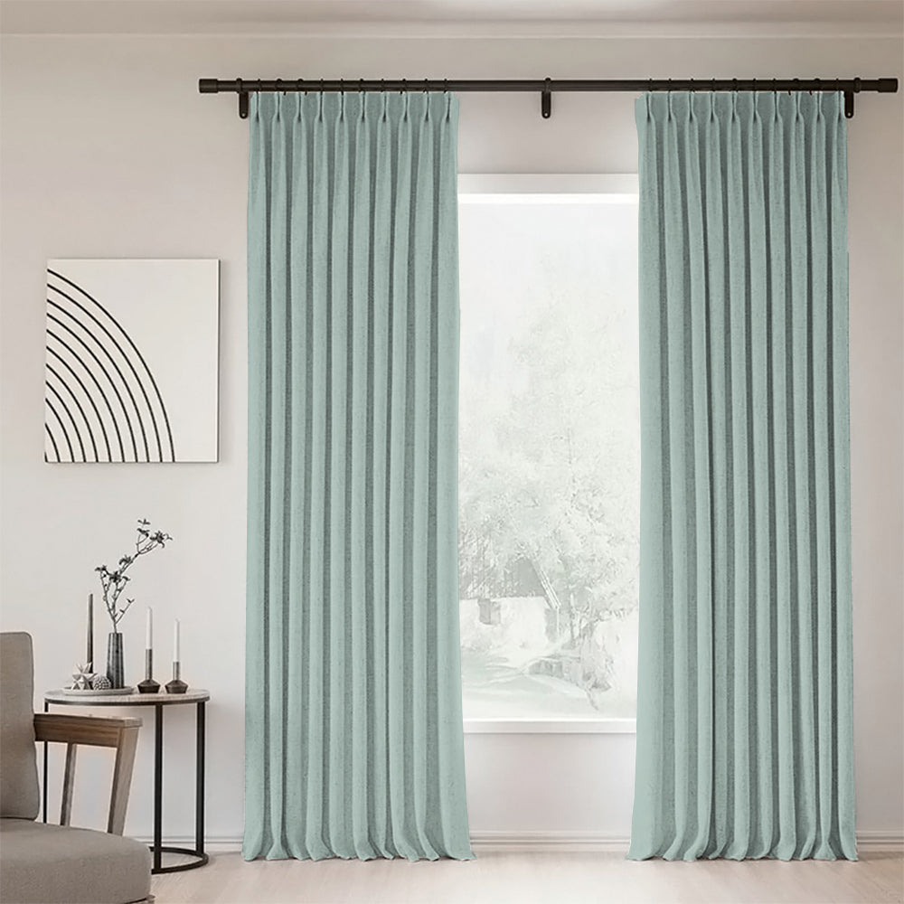 Sunny Linen Blackout Curtain Pleated