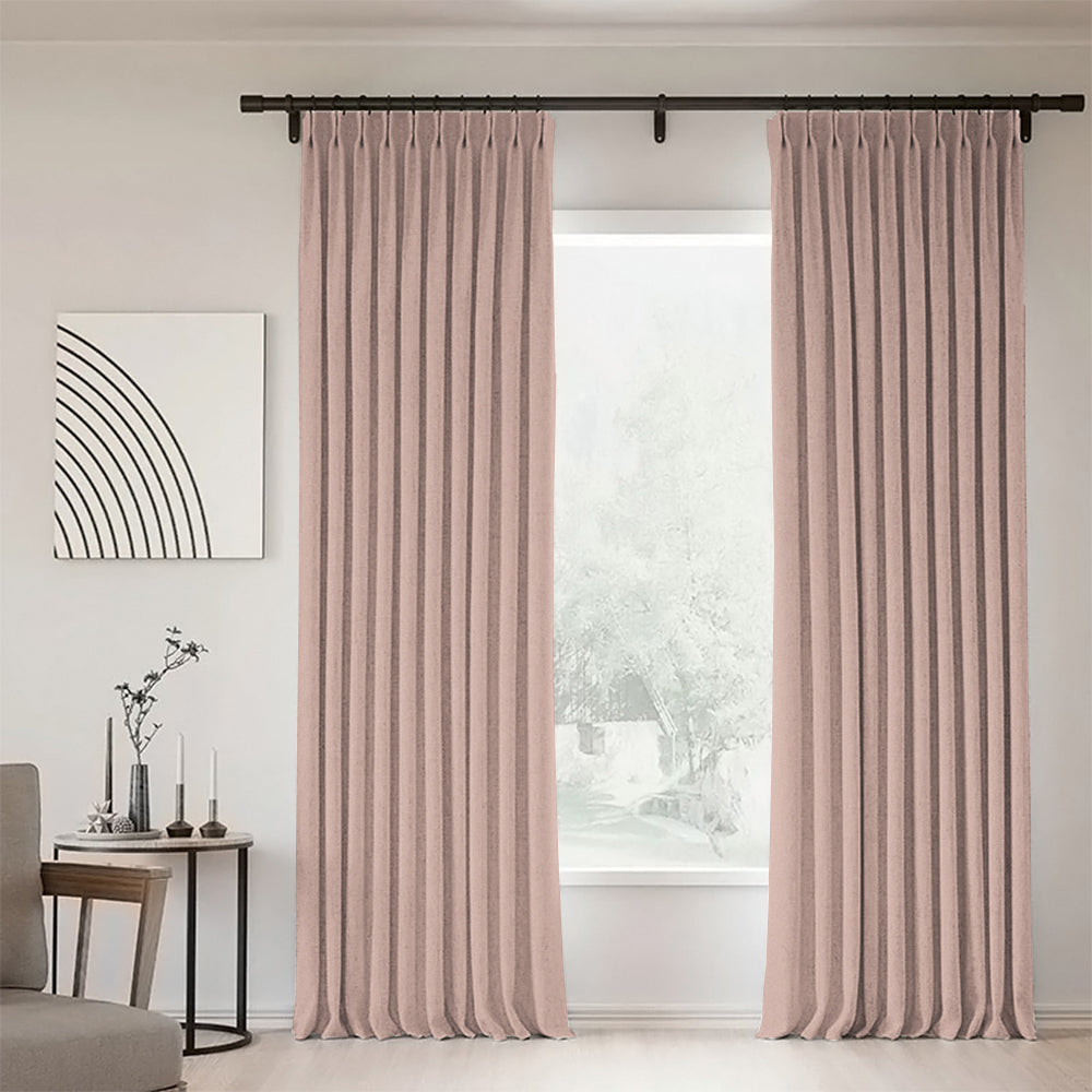 Sunny Linen Blackout Curtain Pleated