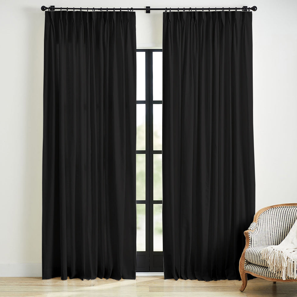 Skyler Linen Blackout Curtain Pleated