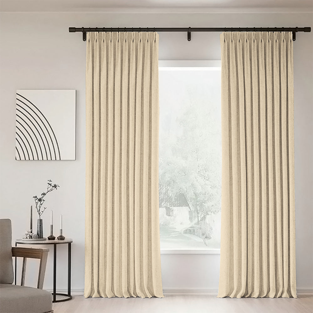 Sunny Linen Blackout Curtain Pleated