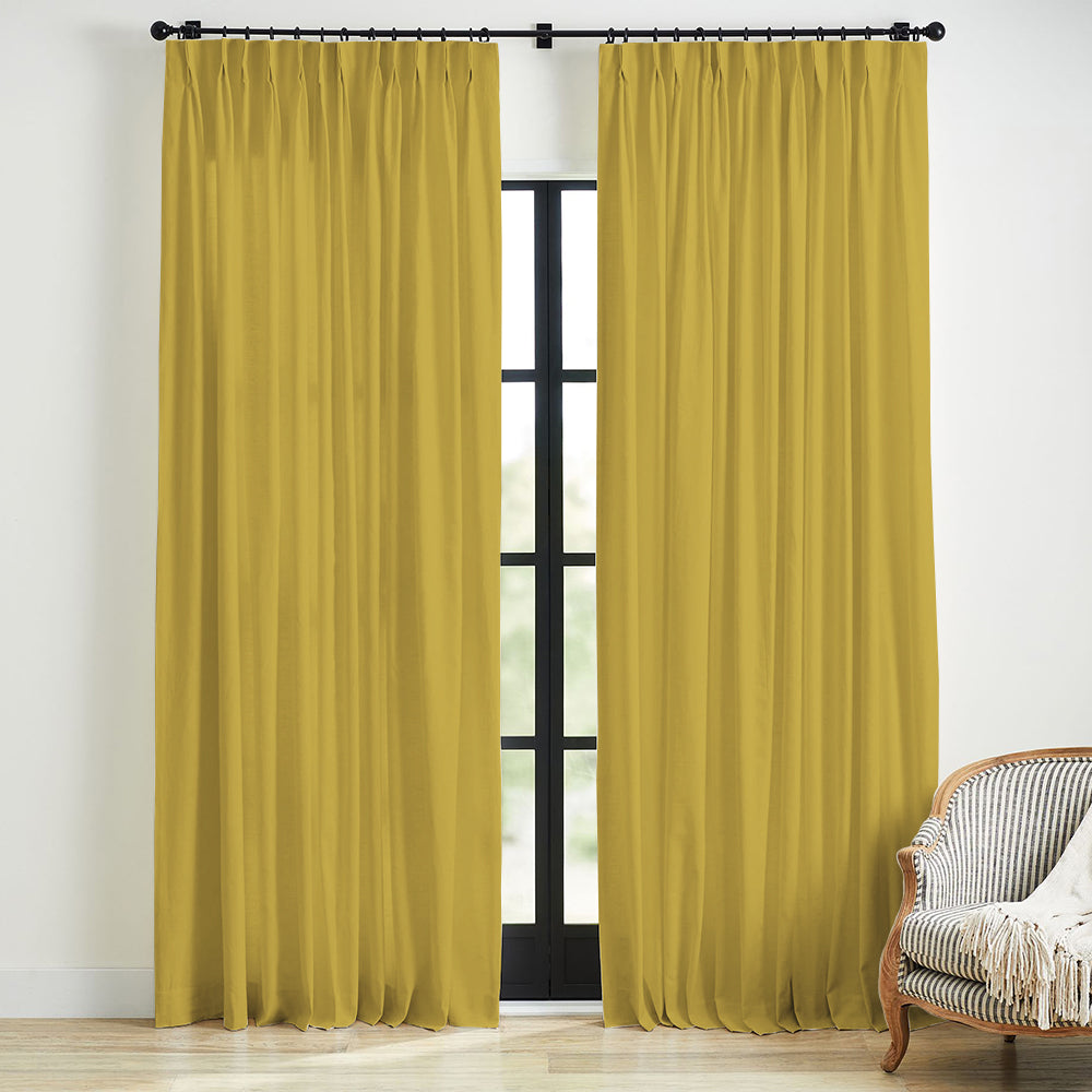 Skyler Linen Blackout Curtain Pleated