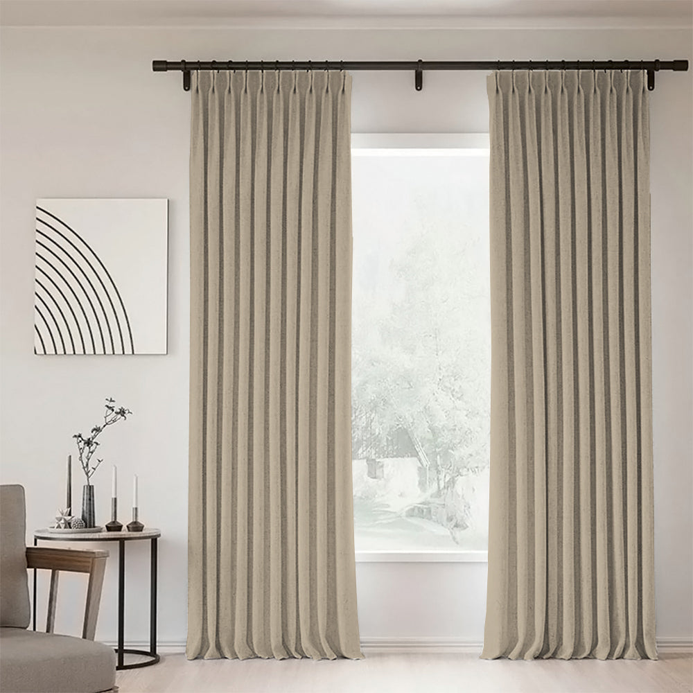 Sunny Linen Blackout Curtain Pleated