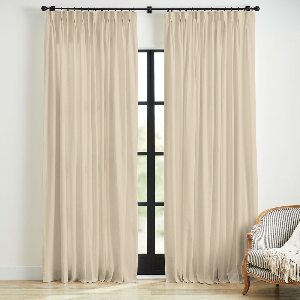 Skyler Linen Blackout Curtain Pleated